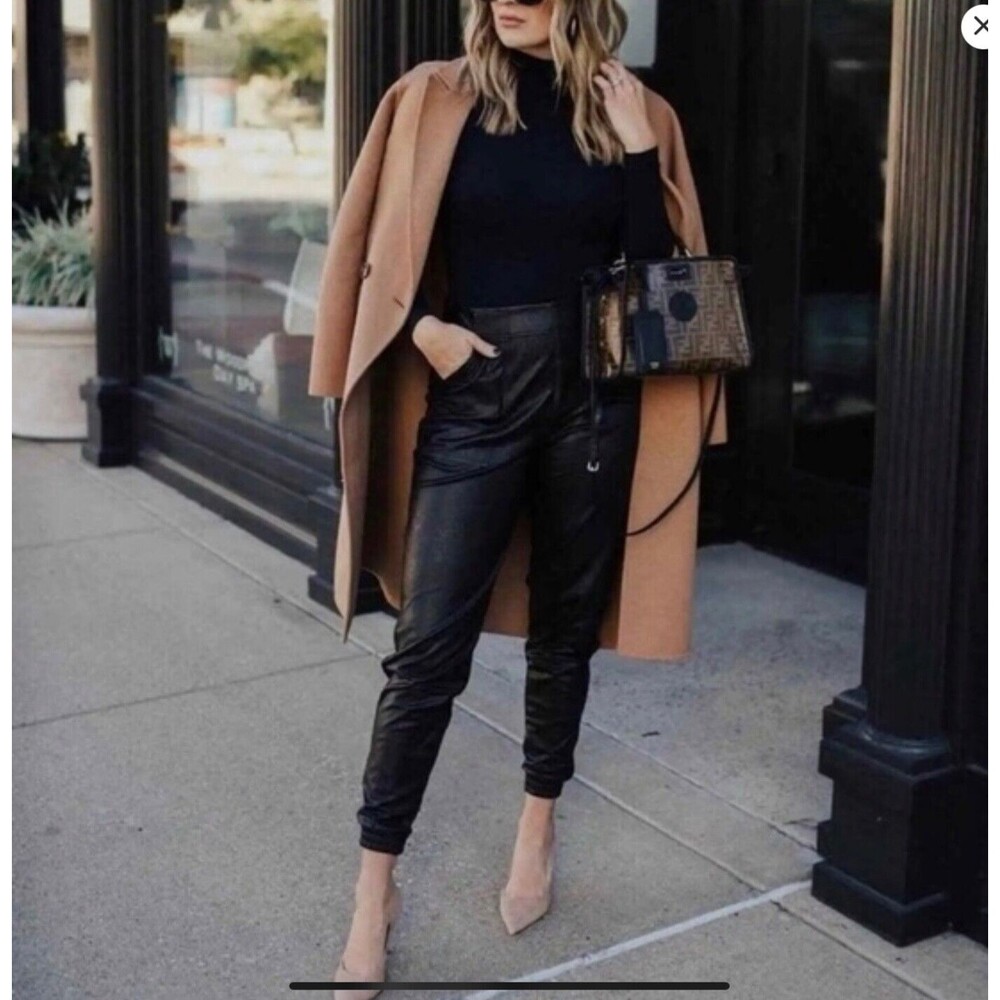 Spanx Faux Leather Joggers - EUC - Sold Out - L